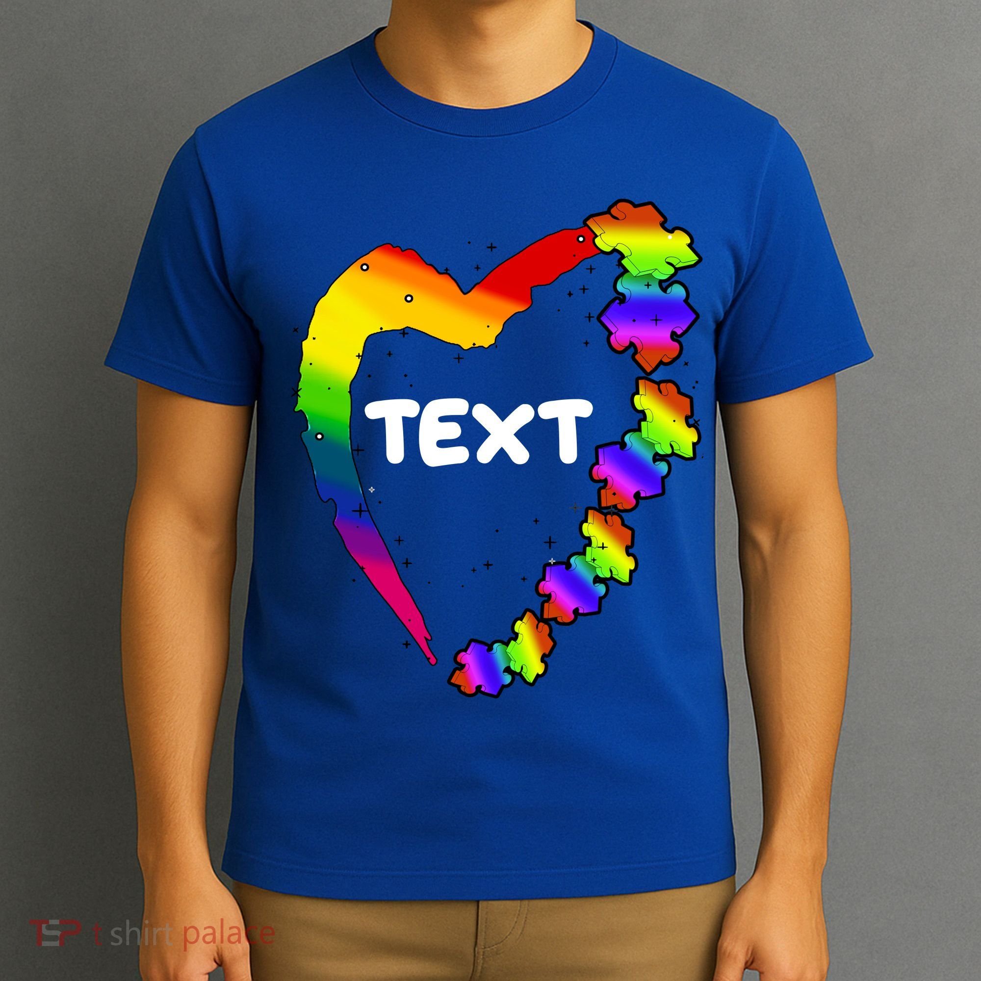 Personalize Autism Heart Custom Text T-Shirt