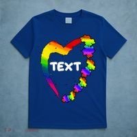 Personalize Autism Heart Custom Text T-Shirt thumb 5