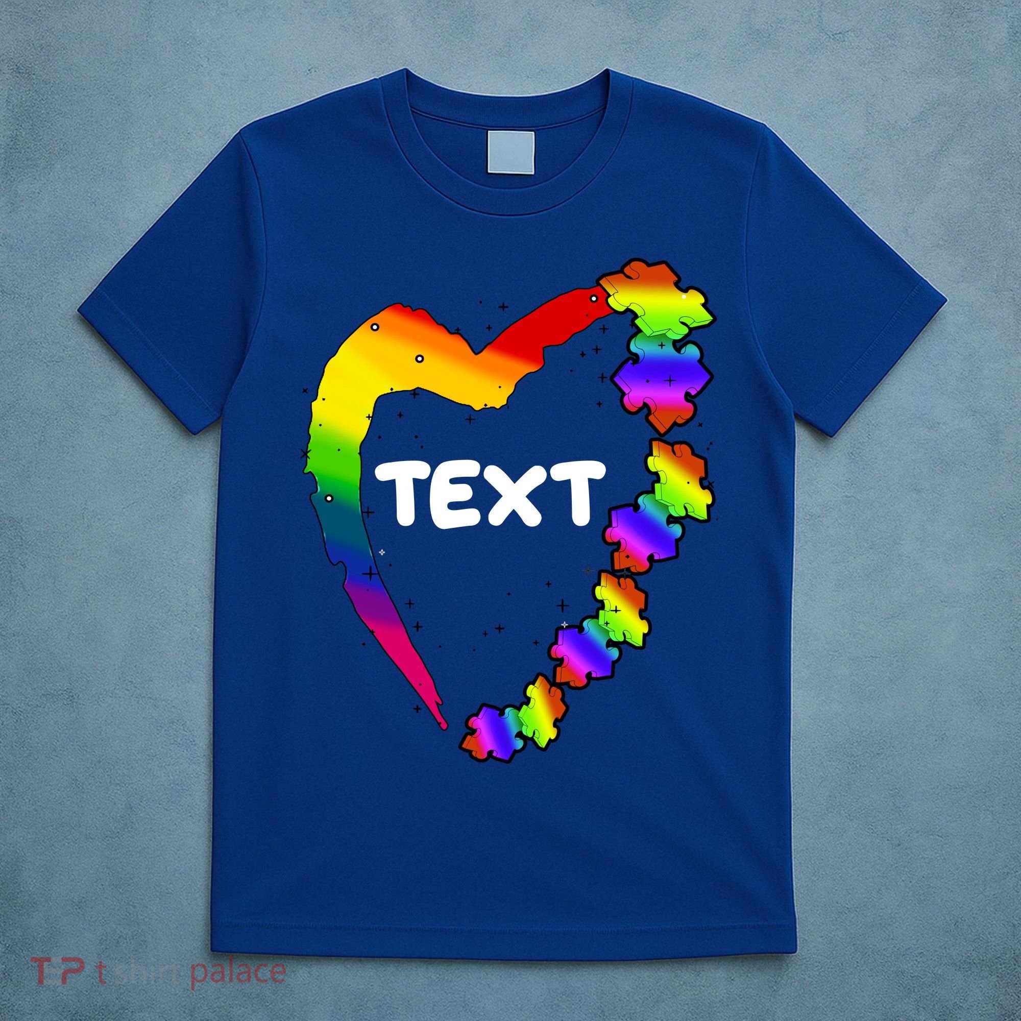 Personalize Autism Heart Custom Text T-Shirt
