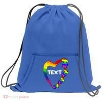Personalize Autism Heart Custom Text Sweatshirt Cinch Pack Bag thumb 0