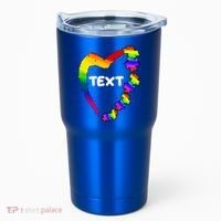 Personalize Autism Heart Custom Text Tumbler thumb 0