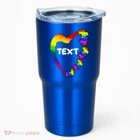 Personalize Autism Heart Custom Text Tumbler thumb 0
