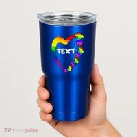 Personalize Autism Heart Custom Text Tumbler thumb 2