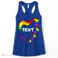 Personalize Autism Heart Custom Text Women's Tank Top thumb 0