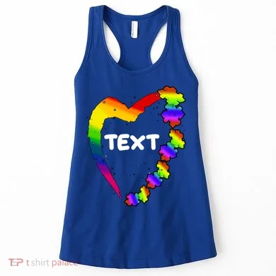 Personalize Autism Heart Custom Text Women's Tank Top