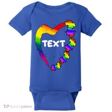 Personalize Autism Heart Custom Text Baby Bodysuit
