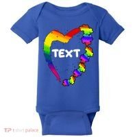 Personalize Autism Heart Custom Text Baby Bodysuit thumb 0