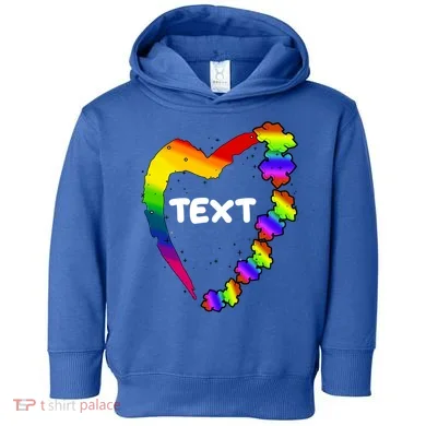 Personalize Autism Heart Custom Text Toddler Hoodie