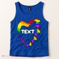 Personalize Autism Heart Custom Text Tank Top thumb 2