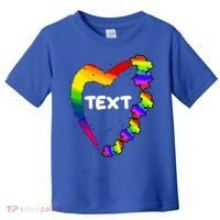 Personalize Autism Heart Custom Text Toddler T-Shirt thumb 0