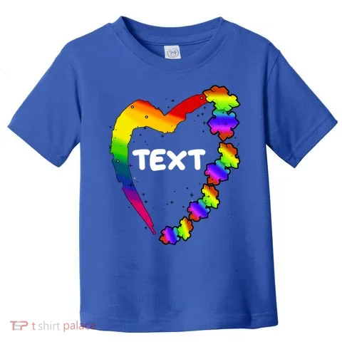 Personalize Autism Heart Custom Text Toddler T-Shirt in the selected color