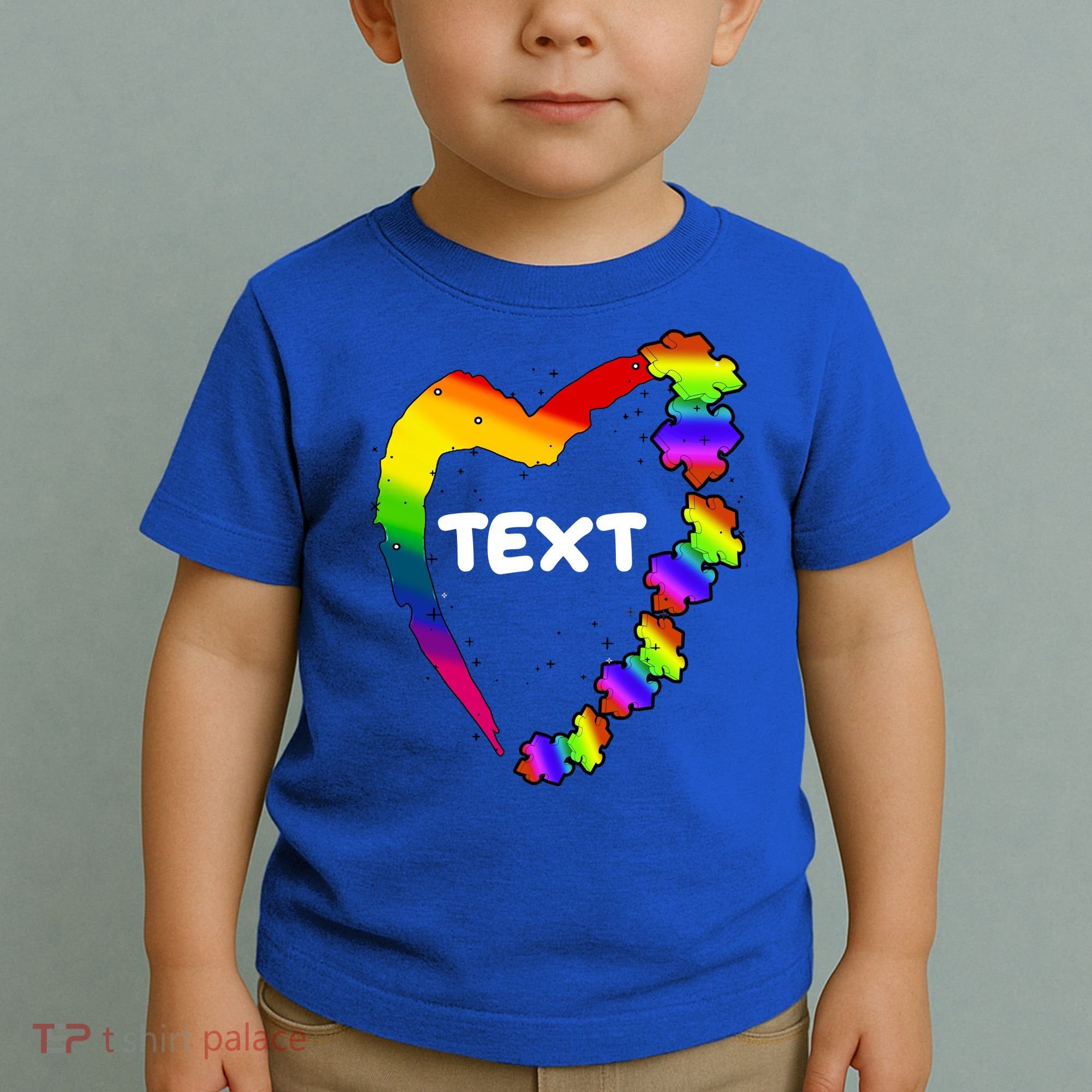 Personalize Autism Heart Custom Text Toddler T-Shirt
