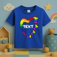 Personalize Autism Heart Custom Text Toddler T-Shirt thumb 3