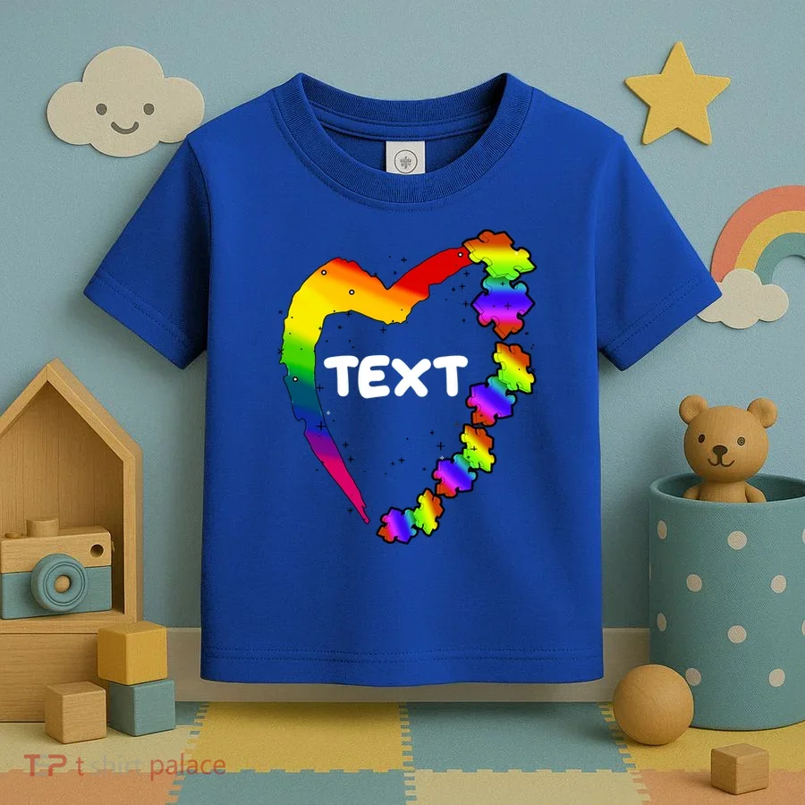 Personalize Autism Heart Custom Text Toddler T-Shirt