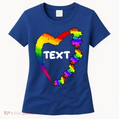 Personalize Autism Heart Custom Text Women's T-Shirt