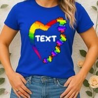 Personalize Autism Heart Custom Text Women's T-Shirt thumb 2