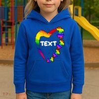 Personalize Autism Heart Custom Text Kids Hoodie thumb 3