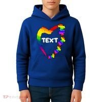 Personalize Autism Heart Custom Text Kids Hoodie thumb 4