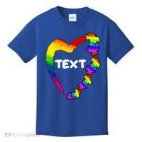 Personalize Autism Heart Custom Text Kids T-Shirt thumb 0