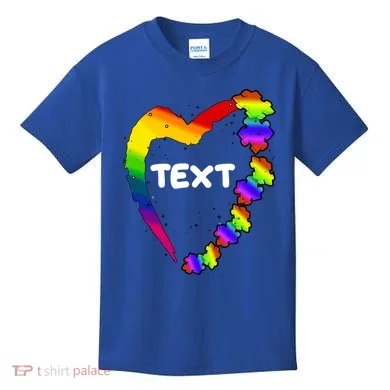 Personalize Autism Heart Custom Text Kids T-Shirt