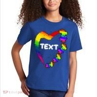 Personalize Autism Heart Custom Text Kids T-Shirt thumb 2