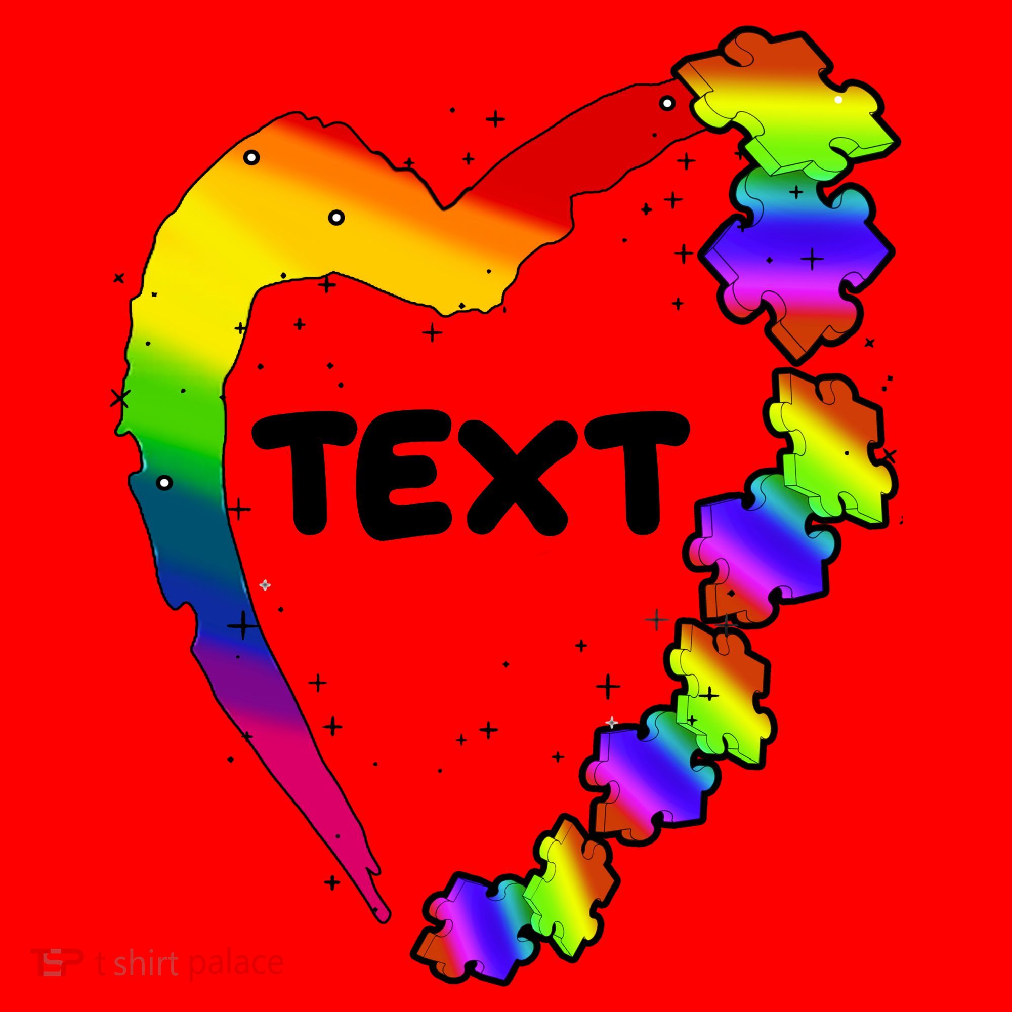 Personalize Autism Heart Custom Text Santa Hat