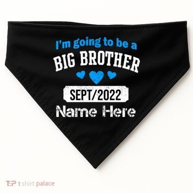 Personalize Big Brother Custom Date And Name USA-Made Doggie Bandana