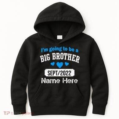 Personalize Big Brother Custom Date And Name Kids Hoodie