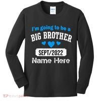Personalize Big Brother Custom Date And Name Kids Long Sleeve Shirt thumb 0
