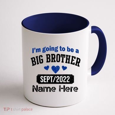 Personalize Big Brother Custom Date And Name Coffee Mug back