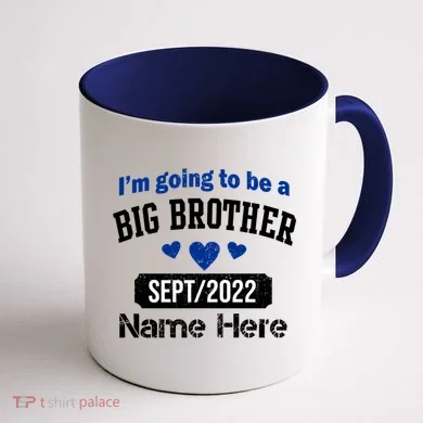 Personalize Big Brother Custom Date And Name Coffee Mug back