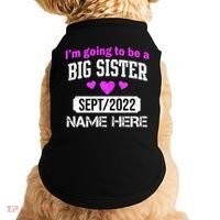 Personalize Big Sister Est Custom Year And Name  Doggie Tank thumb 0