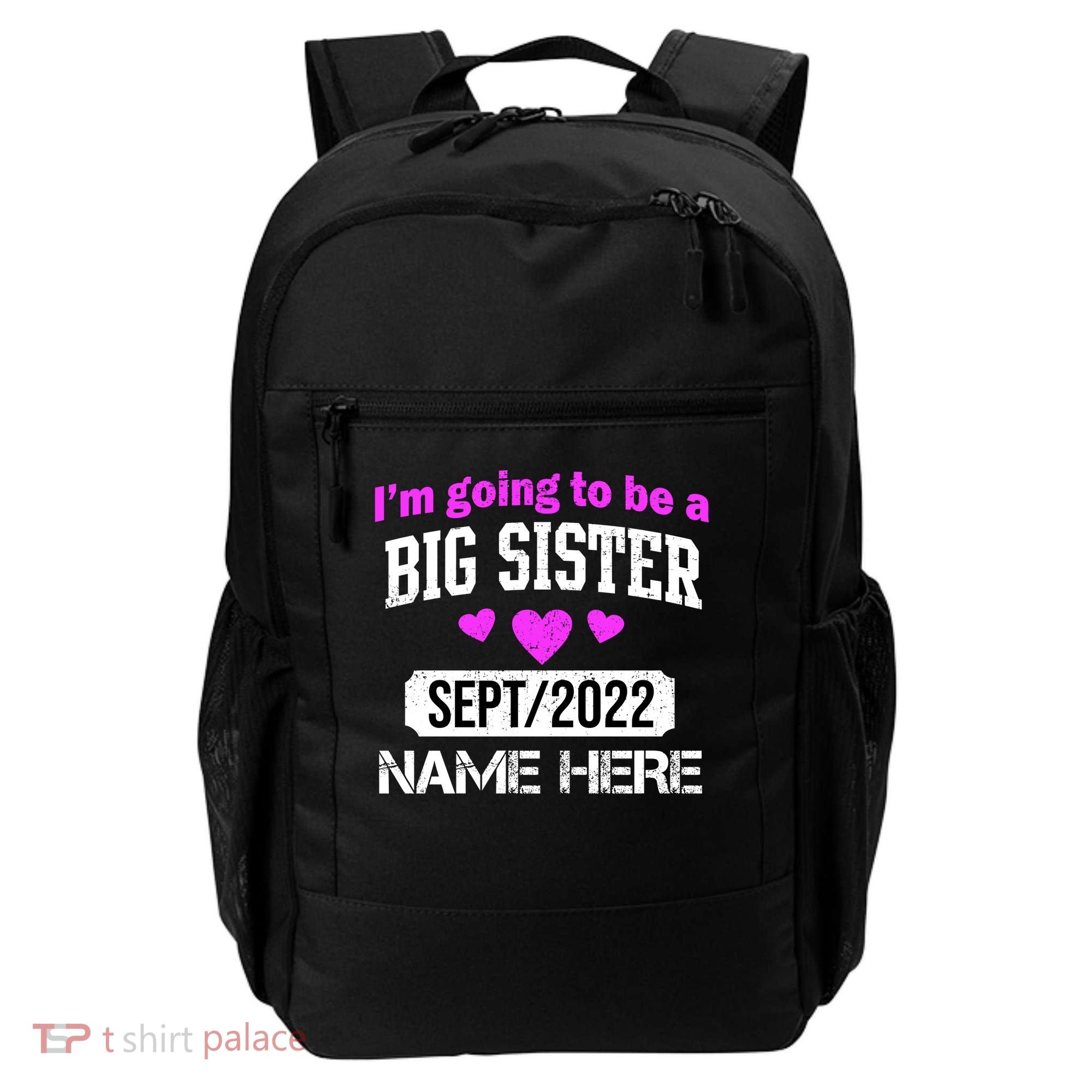 Personalize Big Sister Est Custom Year And Name  Backpack