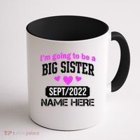 Personalize Big Sister Est Custom Year And Name  Coffee Mug thumb 1