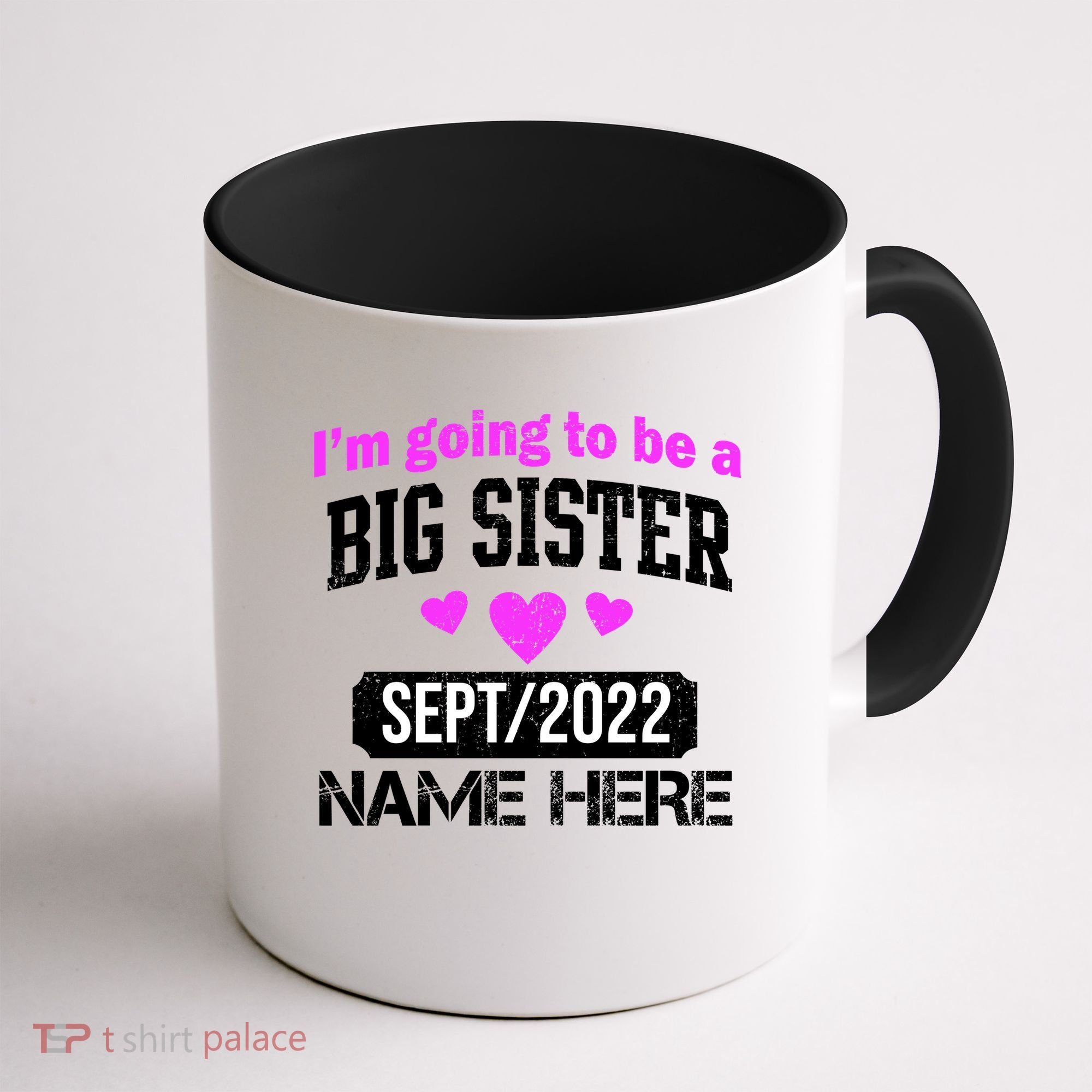 Personalize Big Sister Est Custom Year And Name  Coffee Mug