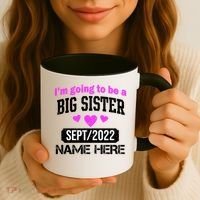 Personalize Big Sister Est Custom Year And Name  Coffee Mug thumb 3
