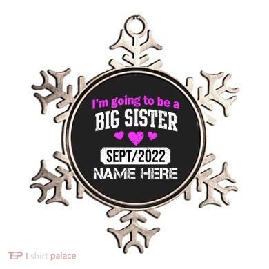 Personalize Big Sister Est Custom Year And Name  Ornament