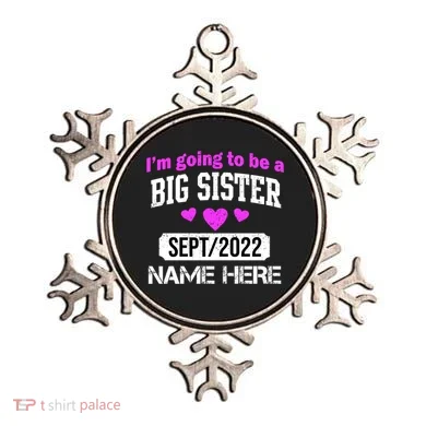 Personalize Big Sister Est Custom Year And Name  Ornament