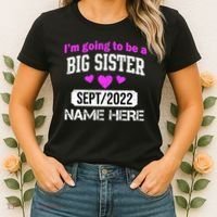 Personalize Big Sister Est Custom Year And Name  Women's T-Shirt thumb 2