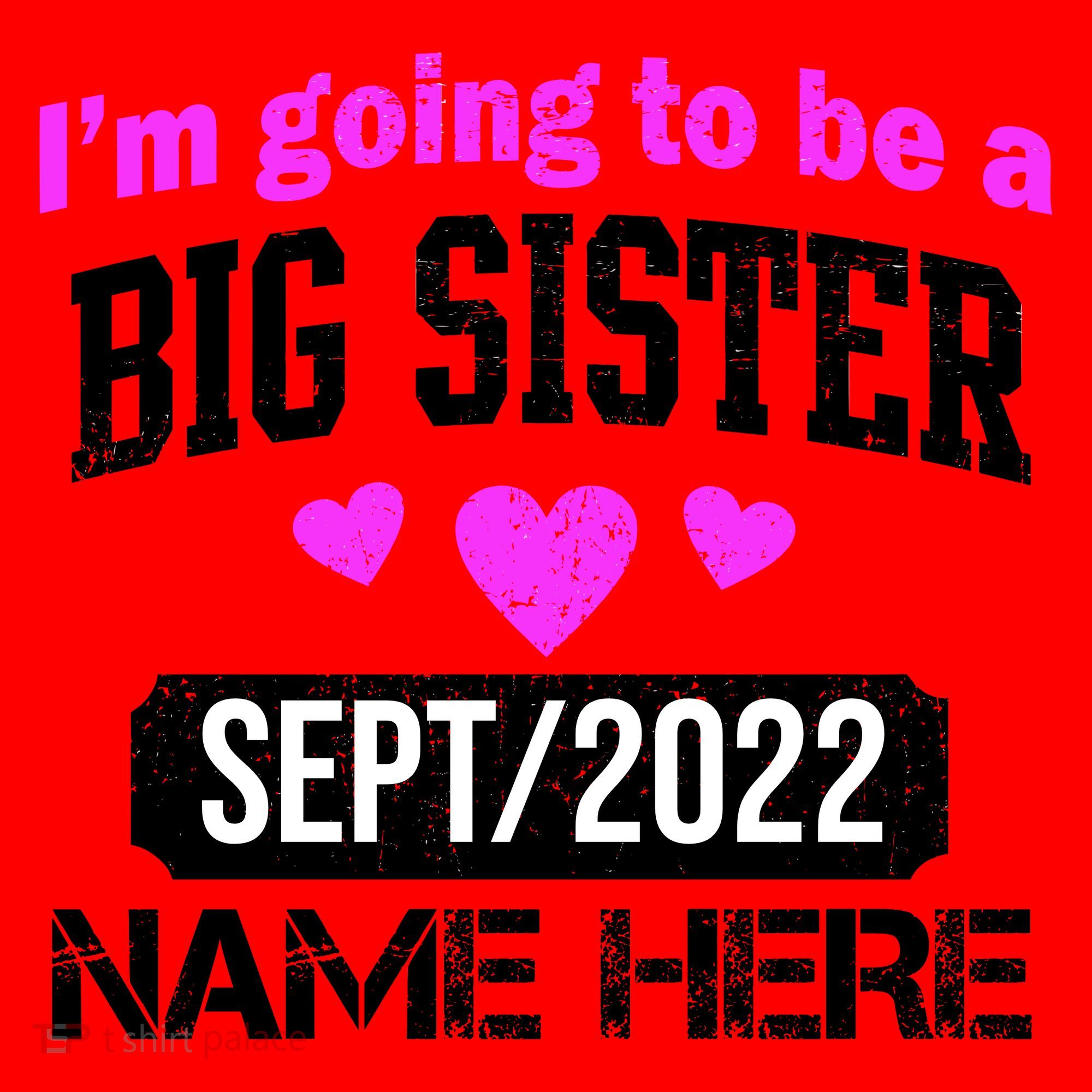 Personalize Big Sister Est Custom Year And Name  Santa Hat