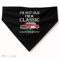 Personalize Birthday Year I'm not Old I'm a Classic Car USA-Made Doggie Bandana thumb 0