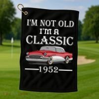 Personalize Birthday Year I'm not Old I'm a Classic Car Golf Towel thumb 1