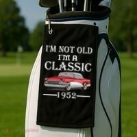 Personalize Birthday Year I'm not Old I'm a Classic Car Golf Towel thumb 2