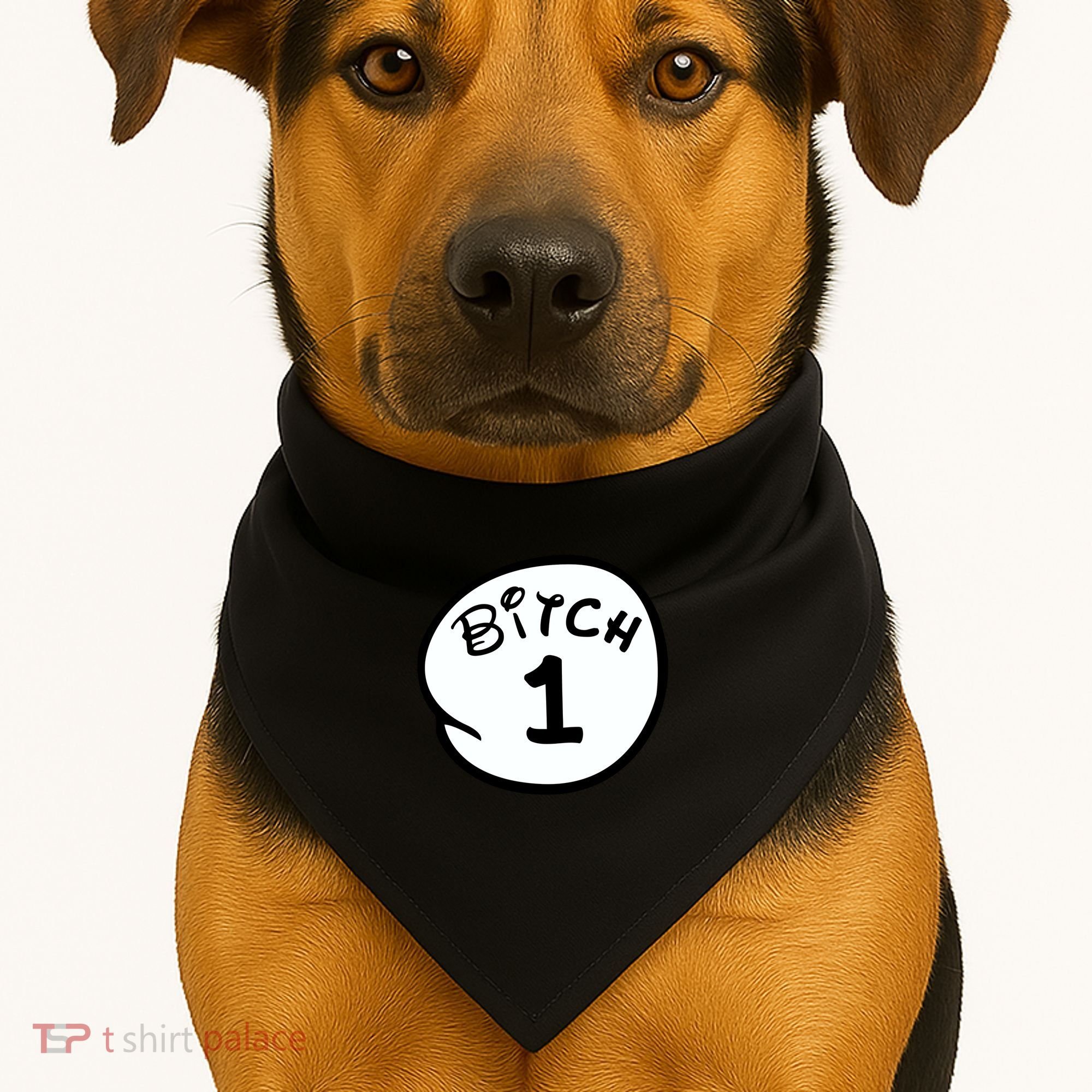 Personalize Bitch 1 2 3 4 5 Custom Number USA-Made Doggie Bandana