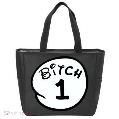 Personalize Bitch 1 2 3 4 5 Custom Number Tote Bag