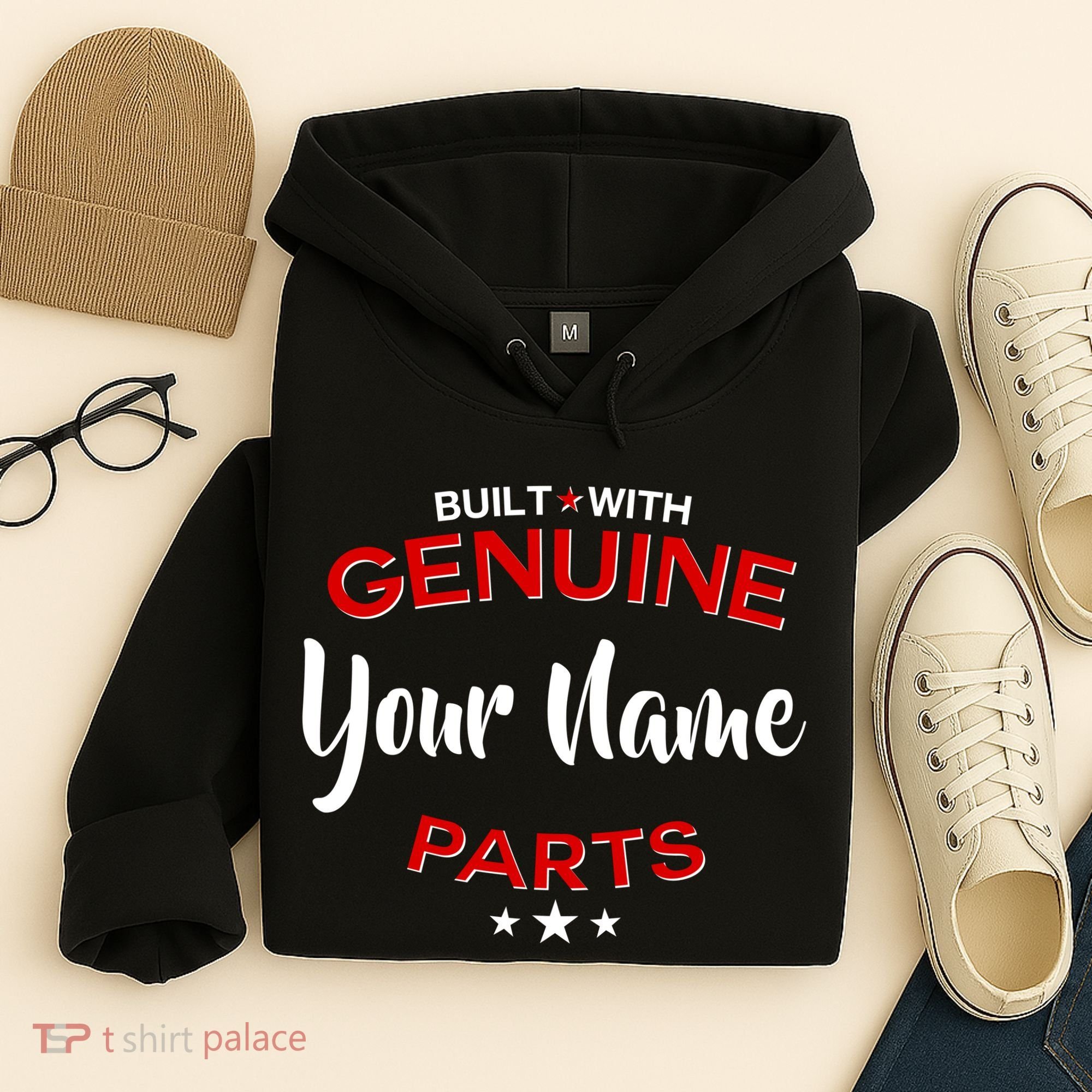 Personalize Built With Genuine Parts Custom Name Hoodie