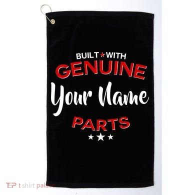 Personalize Built With Genuine Parts Custom Name Golf Towel