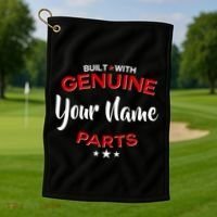 Personalize Built With Genuine Parts Custom Name Golf Towel thumb 1