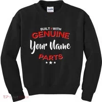Personalize Built With Genuine Parts Custom Name Kids Sweatshirt thumb 0