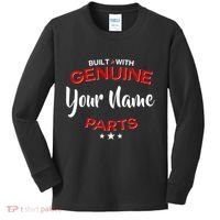 Personalize Built With Genuine Parts Custom Name Kids Long Sleeve Shirt thumb 0